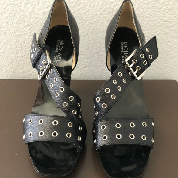 Michael Kors Black Grommet Heels - Picture 2 of 6